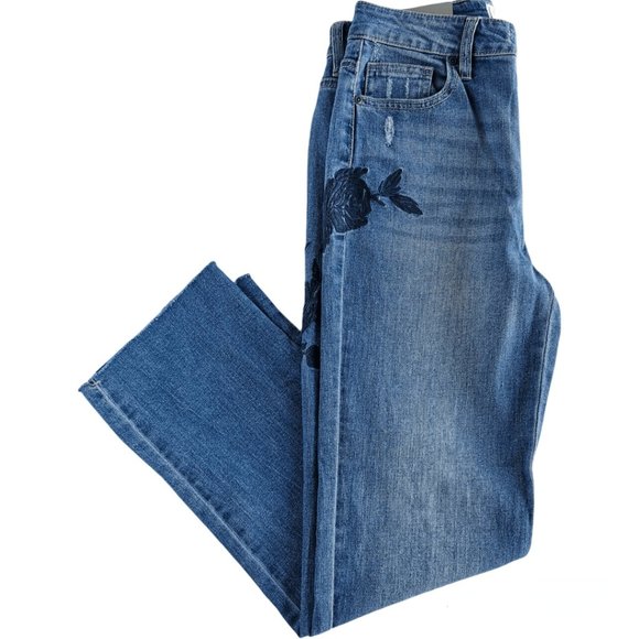 NWT Harper Heritage Floral Embroidered Straight Jeans Sz 27 - Picture 4 of 13